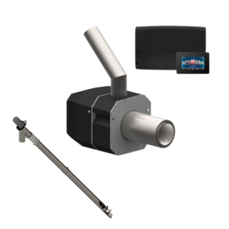 Burner set with ecoMAX 920 NTC control unit 6–26 kW, with touch screen + 2 m pellet screw conveyor up to 50 kW, two-piece, KIPI